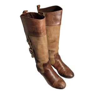 Nurture By Lamaze Knee High Boots/Y2K  Leather Riding Boots Side Zip Size 6.5